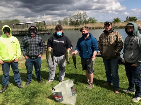 Members of the Spoon River Valley High School bass fishing team (l to r) Sidney Anderson, Wesley Caldwell, Caleb Mason, Cameron Schulthes, Deakin Clardy, and Kyle Eathington pose for a photo after sectional action at Banner Marsh State Fish and Wildlife Area on Thursday, May 6, 2021. A quartet of Vikings are headed to state. They are Anderson, Mason, Schulthes and Mason Tessier (not pictured).