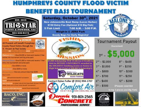 Bass tournament this Saturday to benefit Humphreys Co. flood victims