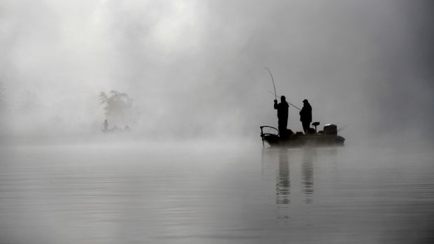 Anglers compete in a bass fishing tournament on Oct. 1, 2017, in Bridgeton, Maine. THE CANADIAN PRESS/AP/Robert F. Bukaty