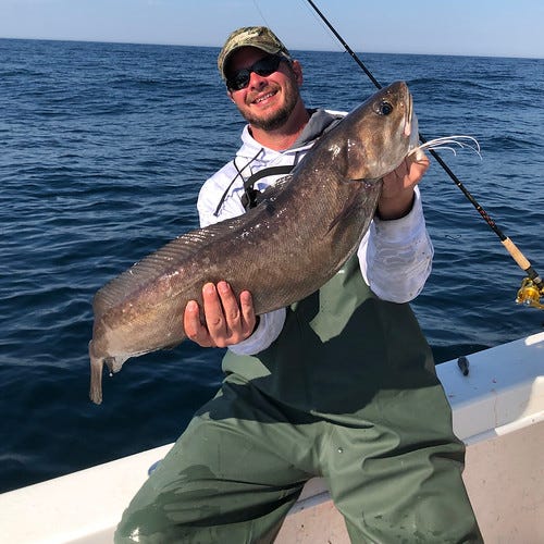 The Maryland Department of Natural Resources is recognizing angler Brian Gay of Millsboro, Delaware for catching this 16.71 pound white hake off the coast of Ocean City on May 16, 2019.
